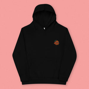 Orange Chicken Embroidered Kids Hoodie - Ni De Mama Chinese - Inspired Clothing | Black , S