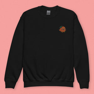 Orange Chicken Embroidered Kids Sweatshirt - Ni De Mama Chinese - Inspired Clothing | Black , XS