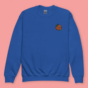 Orange Chicken Embroidered Kids Sweatshirt - Ni De Mama Chinese - Inspired Clothing | Royal Blue , XS