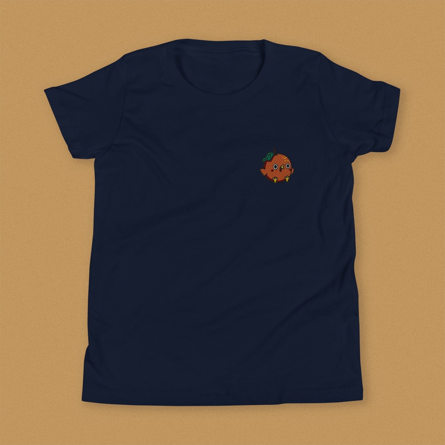 Orange Chicken Embroidered Kids T-Shirt - Ni De Mama Chinese - Inspired Clothing | Navy Blue , S