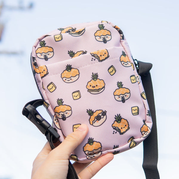 Pineapple Bun Crossbody Bag - Ni De Mama Chinese - Inspired Clothing | Soft Pink ,
