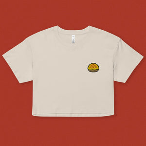 Pineapple Bun Embroidered Crop T-Shirt - Ni De Mama Chinese - Inspired Clothing | Cream , XS