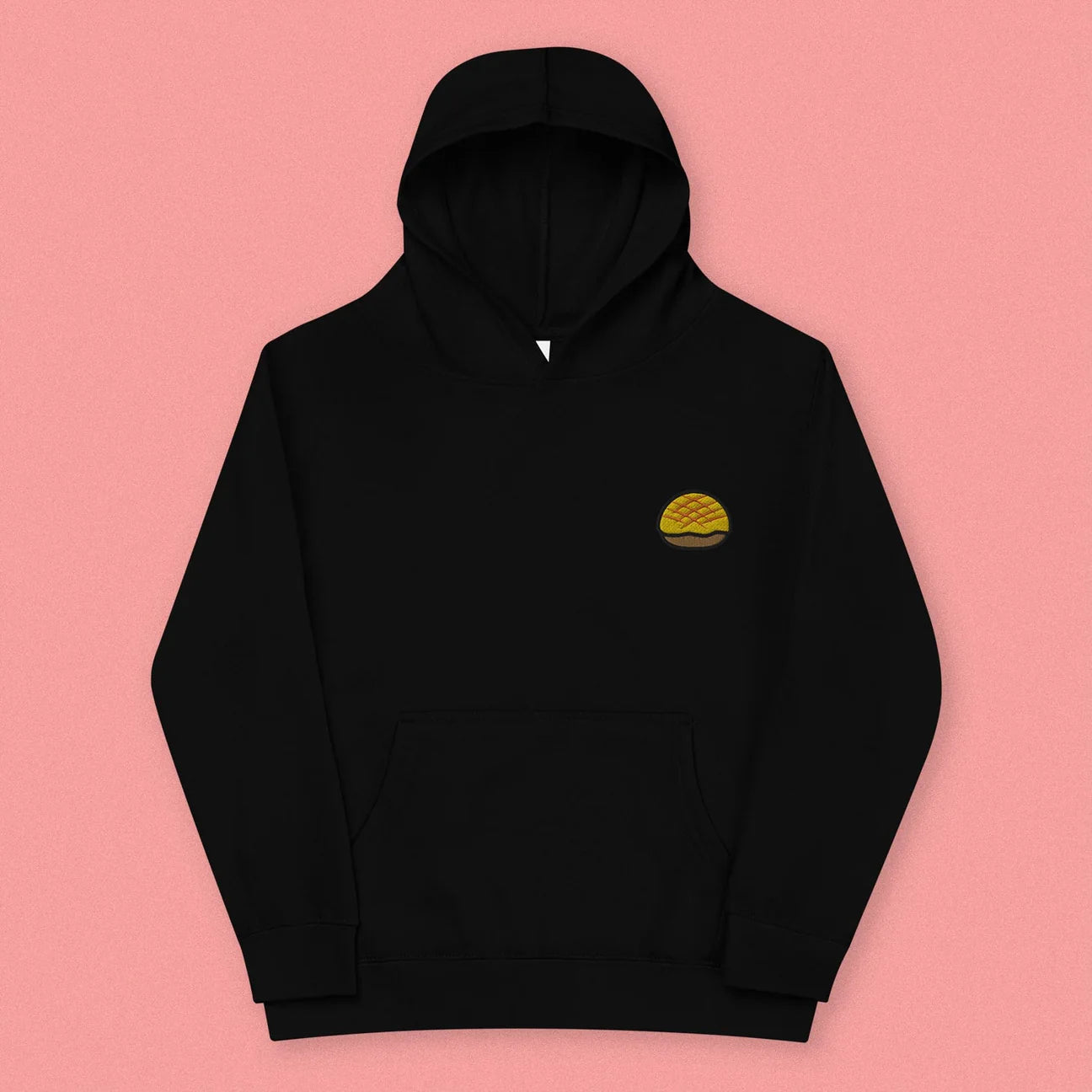 Pineapple Bun Embroidered Kids Hoodie / Overstock (Final Sale) - Ni De Mama Chinese - Inspired Clothing | Black , M