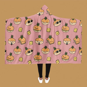 Pineapple Bun Hooded Blanket - Ni De Mama Chinese - Inspired Clothing | Pink ,