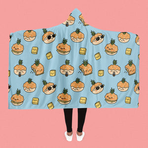 Pineapple Bun Hooded Blanket - Ni De Mama Chinese - Inspired Clothing | Sky Blue ,