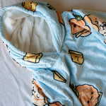 Load image into Gallery viewer, Pineapple Bun Snug Blanket Hoodie / Sample (Final Sale) - Ni De Mama Chinese - Inspired Clothing | Sky Blue ,
