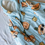Load image into Gallery viewer, Pineapple Bun Snug Blanket Hoodie / Sample (Final Sale) - Ni De Mama Chinese - Inspired Clothing | Sky Blue ,
