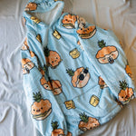 Load image into Gallery viewer, Pineapple Bun Snug Blanket Hoodie / Sample (Final Sale) - Ni De Mama Chinese - Inspired Clothing | Sky Blue ,
