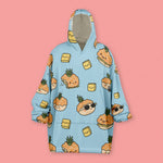 Load image into Gallery viewer, Pineapple Bun Snug Blanket Hoodie - Ni De Mama Chinese - Inspired Clothing | Sky Blue ,
