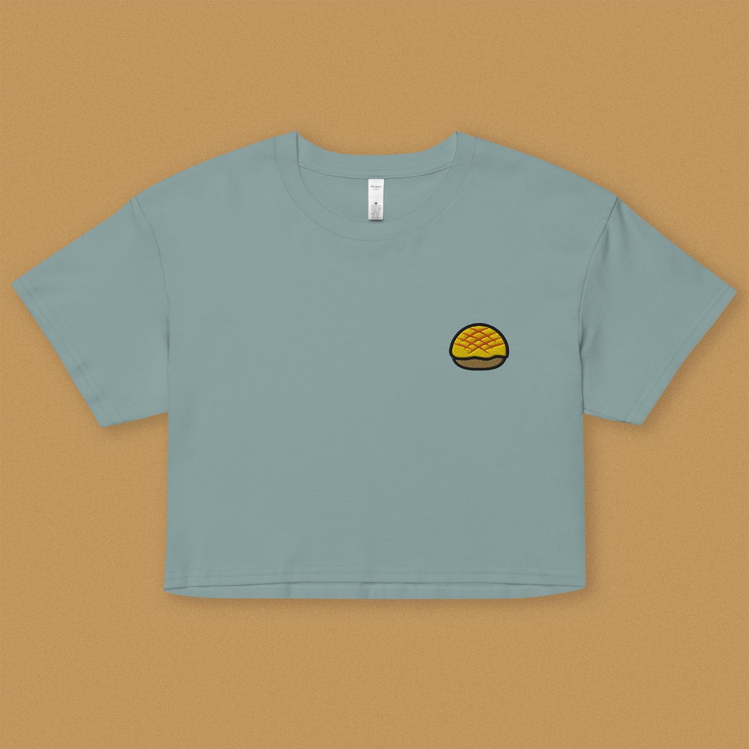 Pineapple Bun Embroidered Crop T-Shirt
