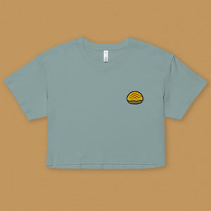 Pineapple Bun Embroidered Crop T-Shirt