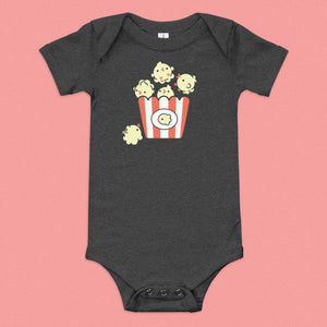 Popcorn Chicken Baby Onesie - Ni De Mama Chinese - Inspired Clothing | Heather Charcoal , 3 - 6m