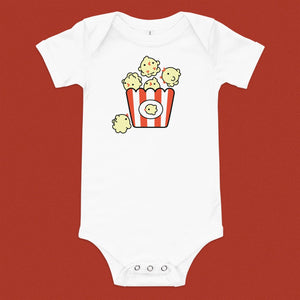 Popcorn Chicken Baby Onesie - Ni De Mama Chinese - Inspired Clothing | White , 3 - 6m