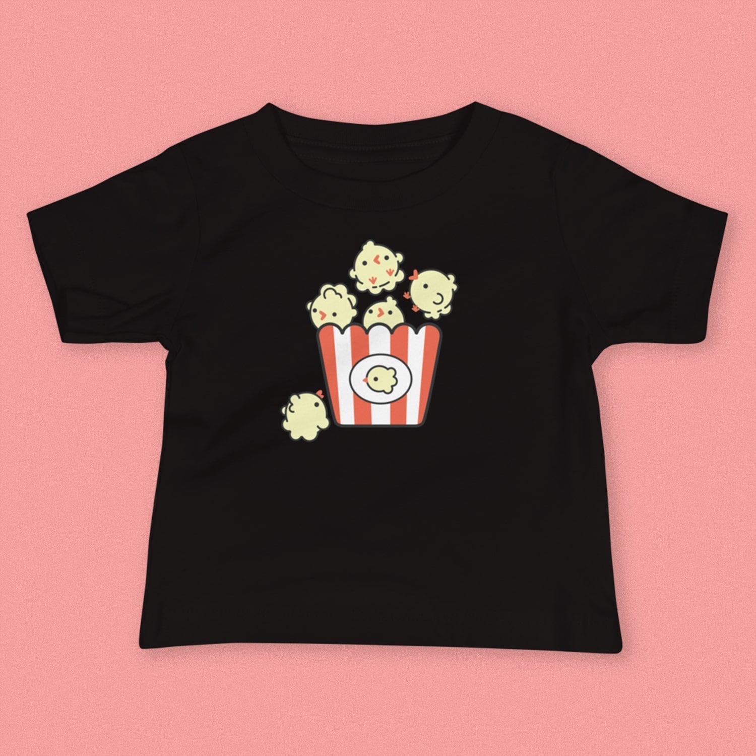 Popcorn Chicken Baby T-Shirt - Ni De Mama Chinese - Inspired Clothing | Black , 6 - 12m