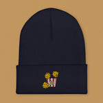 Load image into Gallery viewer, Popcorn Chicken Embroidered Beanie - Ni De Mama Chinese - Inspired Clothing | Navy Blue ,
