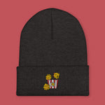 Load image into Gallery viewer, Popcorn Chicken Embroidered Beanie - Ni De Mama Chinese - Inspired Clothing | Heather Charcoal ,
