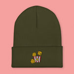 Load image into Gallery viewer, Popcorn Chicken Embroidered Beanie - Ni De Mama Chinese - Inspired Clothing | Olive Green ,
