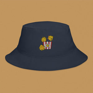 Popcorn Chicken Embroidered Bucket Hat - Ni De Mama Chinese - Inspired Clothing | Navy Blue ,