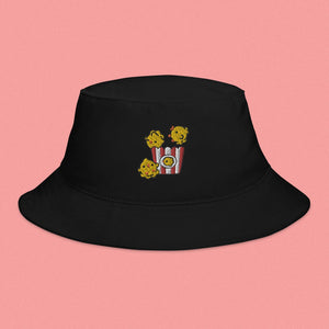 Popcorn Chicken Embroidered Bucket Hat - Ni De Mama Chinese - Inspired Clothing | Black ,