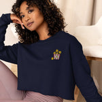 Load image into Gallery viewer, Popcorn Chicken Embroidered Crop Sweatshirt - Ni De Mama Chinese Clothing

