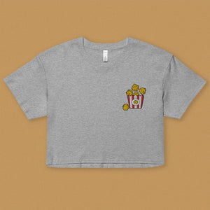 Popcorn Chicken Embroidered Crop T-Shirt - Ni De Mama Chinese Clothing