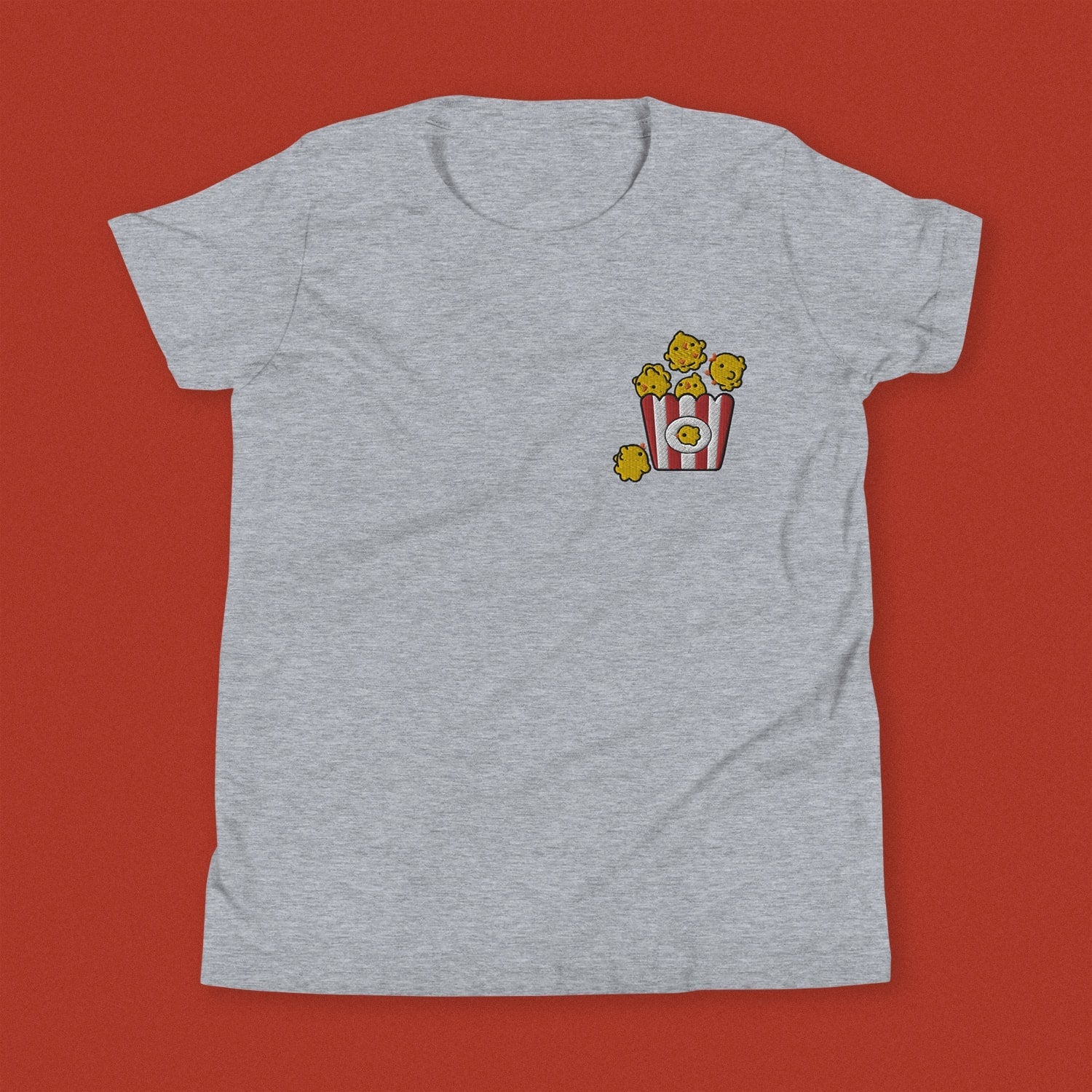Popcorn Chicken Embroidered Kids T-Shirt - Ni De Mama Chinese Clothing