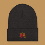 Load image into Gallery viewer, Red Envelope Embroidered Beanie - Ni De Mama Chinese - Inspired Clothing | Heather Charcoal ,
