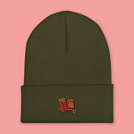 Load image into Gallery viewer, Red Envelope Embroidered Beanie - Ni De Mama Chinese - Inspired Clothing | Olive Green ,
