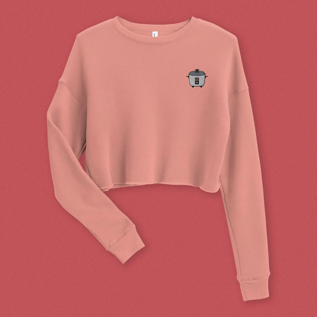 Rice Cooker Embroidered Crop Sweatshirt / Overstock (Final Sale) - Ni De Mama Chinese - Inspired Clothing | Mauve , S