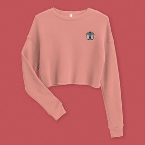 Rice Cooker Embroidered Crop Sweatshirt / Overstock (Final Sale) - Ni De Mama Chinese - Inspired Clothing | Mauve , S