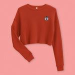 Load image into Gallery viewer, Rice Cooker Embroidered Crop Sweatshirt / Overstock (Final Sale) - Ni De Mama Chinese - Inspired Clothing | Scarlet , S
