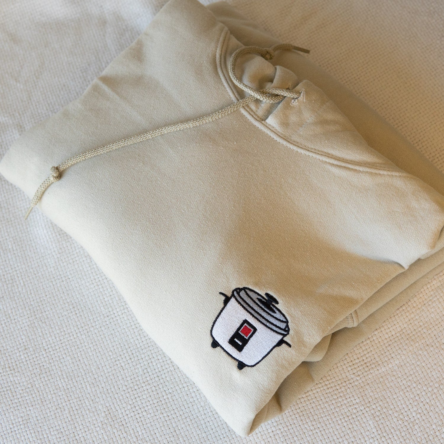 Rice Cooker Embroidered Hoodie / Imperfect (Final Sale) - Ni De Mama Chinese - Inspired Clothing | Soft Cream , 2XL