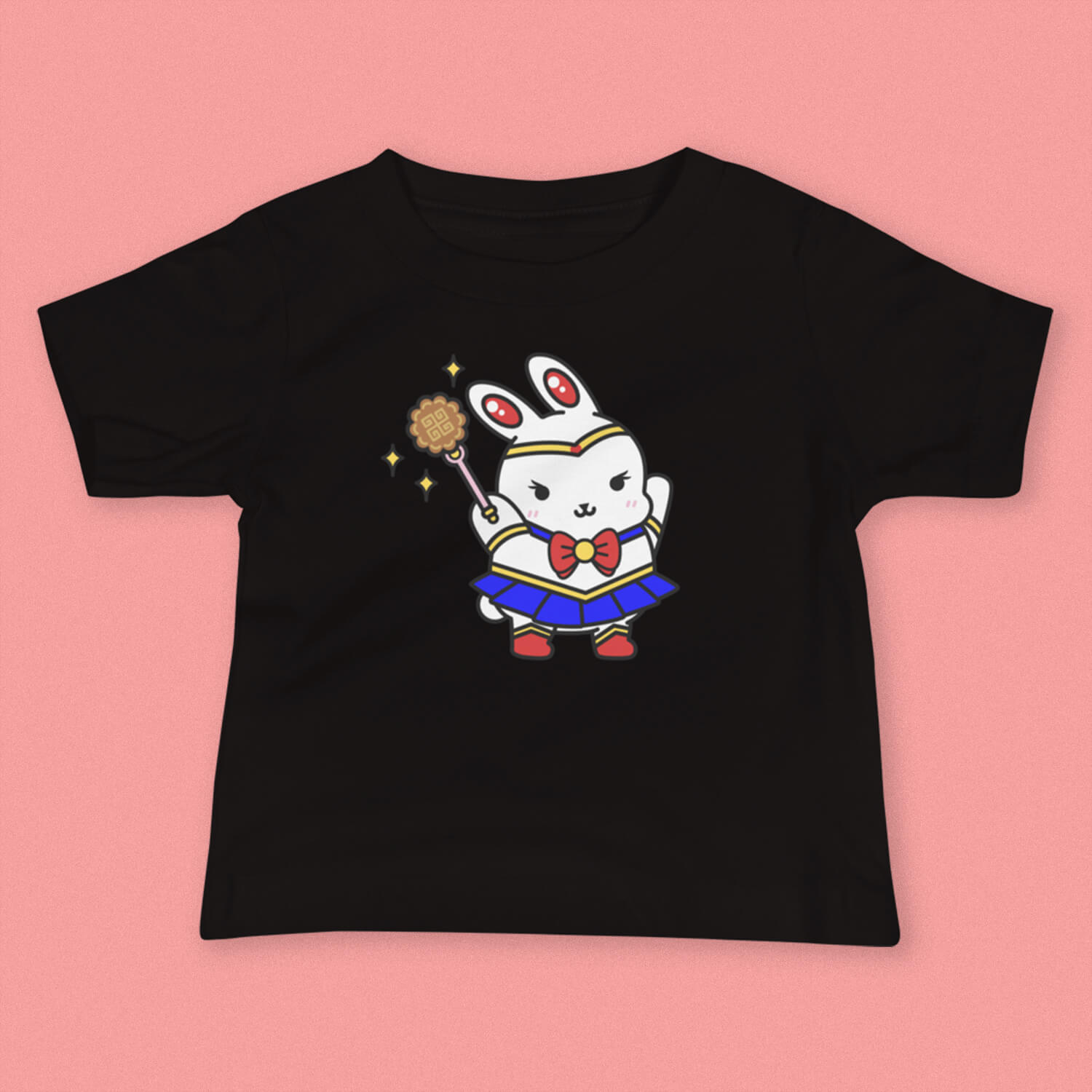 Sailor Mooncake Baby T-Shirt - Ni De Mama Chinese - Inspired Clothing | Black , 6 - 12m