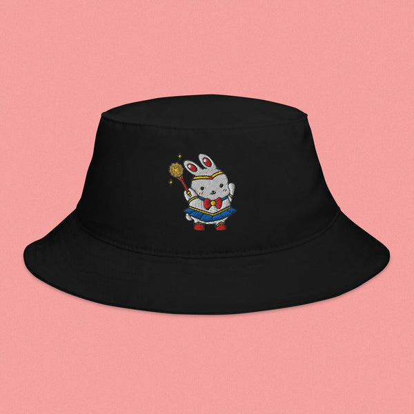 Sailor Mooncake Embroidered Bucket Hat - Ni De Mama Chinese - Inspired Clothing | Black ,