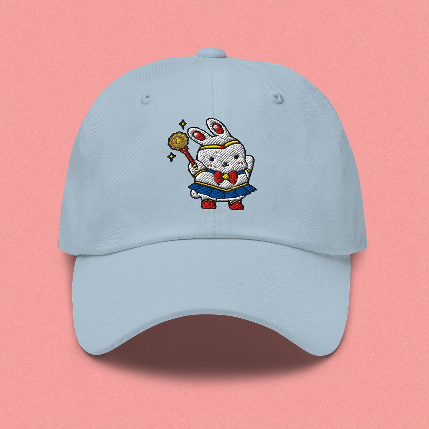 Sailor Mooncake Embroidered Cap - Ni De Mama Chinese - Inspired Clothing | Baby Blue ,
