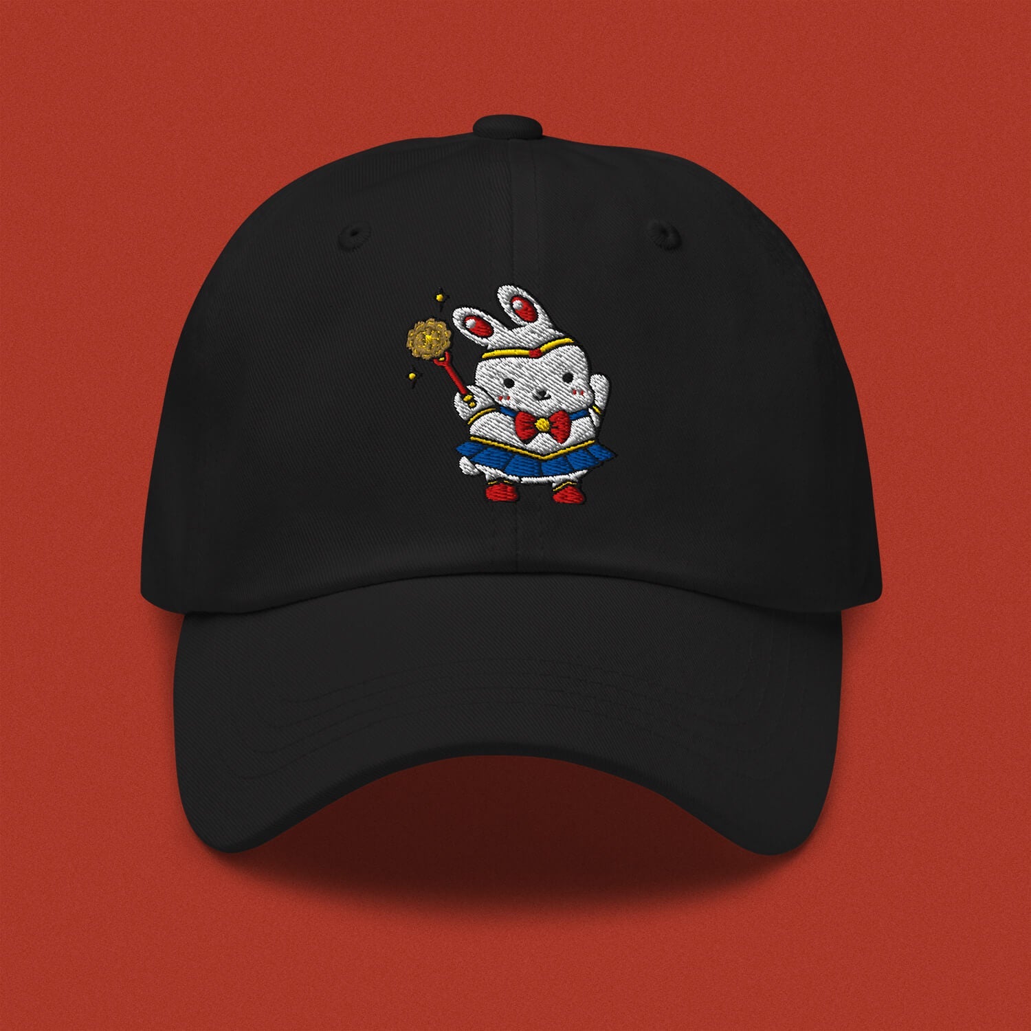 Sailor Mooncake Embroidered Cap - Ni De Mama Chinese - Inspired Clothing | Black ,