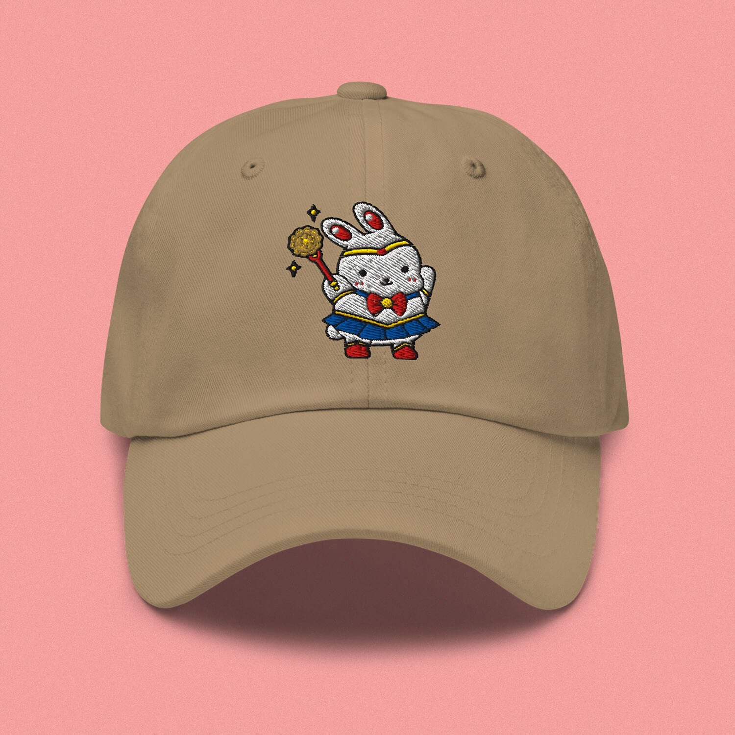 Sailor Mooncake Embroidered Cap - Ni De Mama Chinese - Inspired Clothing | Khaki ,