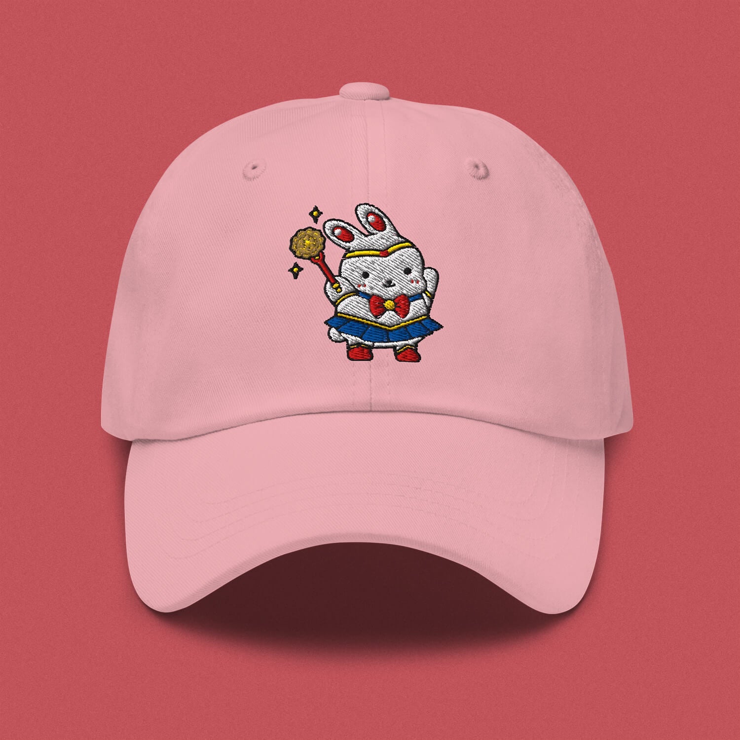 Sailor Mooncake Embroidered Cap - Ni De Mama Chinese - Inspired Clothing | Pink ,