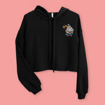 Load image into Gallery viewer, Sailor Mooncake Embroidered Crop Hoodie - Ni De Mama Chinese - Inspired Clothing | Black , S
