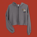 Load image into Gallery viewer, Sailor Mooncake Embroidered Crop Hoodie - Ni De Mama Chinese - Inspired Clothing | Pewter Grey , S
