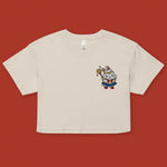 Load image into Gallery viewer, Sailor Mooncake Embroidered Crop T-Shirt - Ni De Mama Chinese - Inspired Clothing | Cream , XS
