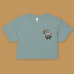Load image into Gallery viewer, Sailor Mooncake Embroidered Crop T-Shirt - Ni De Mama Chinese - Inspired Clothing | Teal , XS
