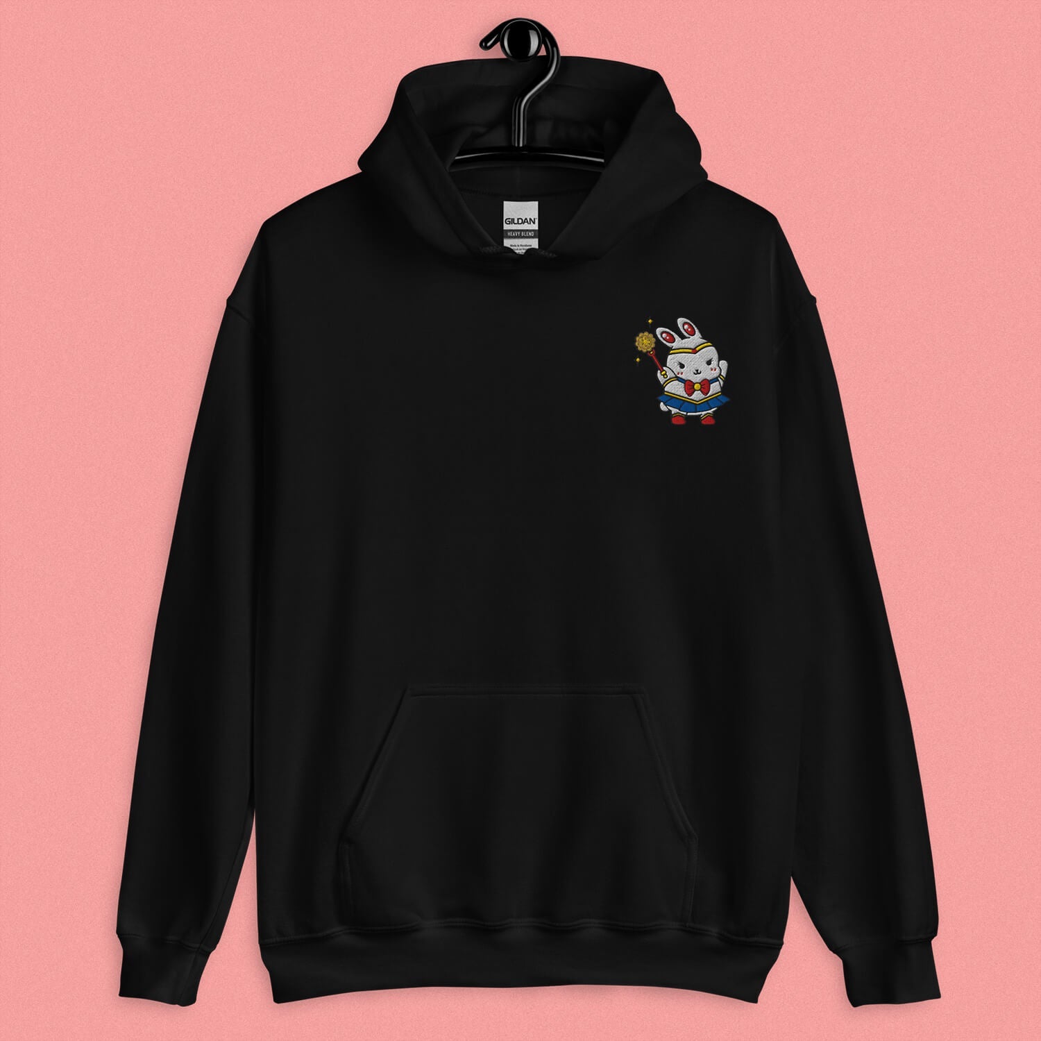 Sailor Mooncake Embroidered Hoodie - Ni De Mama Chinese - Inspired Clothing | Black , S