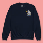 Load image into Gallery viewer, Sailor Mooncake Embroidered Kids Sweatshirt - Ni De Mama Chinese - Inspired Clothing | Navy Blue , XS
