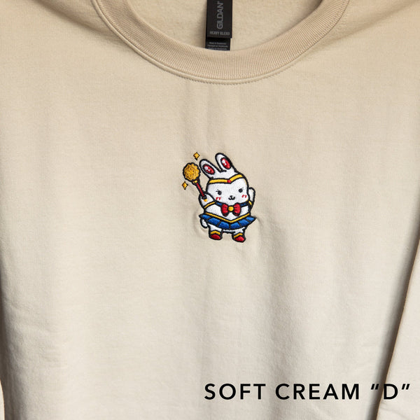 Sailor Mooncake Embroidered Sweatshirt / Sample (Final Sale) - Ni De Mama Chinese - Inspired Clothing | Soft Cream D , S
