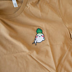 Load image into Gallery viewer, Seductive Daikon Radish Embroidered Crop T-Shirt / Discontinued Color (Final Sale) - Ni De Mama Chinese - Inspired Clothing | Caramel , S
