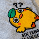 Load image into Gallery viewer, Sik Teng Mm Sik Gong Embroidered T-Shirt / Imperfect (Final Sale) - Ni De Mama Chinese - Inspired Clothing | Heather Grey , S
