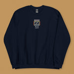 Load image into Gallery viewer, Stand Back From the Train Doors Embroidered Sweatshirt - Ni De Mama Chinese - Inspired Clothing | Navy Blue , S
