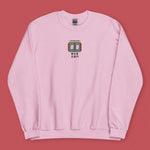 Load image into Gallery viewer, Stand Back From the Train Doors Embroidered Sweatshirt - Ni De Mama Chinese - Inspired Clothing | Soft Pink , S
