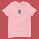 Load image into Gallery viewer, Stand Back From the Train Doors Embroidered T-Shirt - Ni De Mama Chinese - Inspired Clothing | Pink , S
